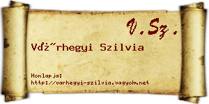 Várhegyi Szilvia névjegykártya