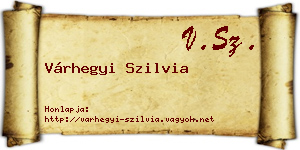 Várhegyi Szilvia névjegykártya