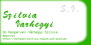 szilvia varhegyi business card